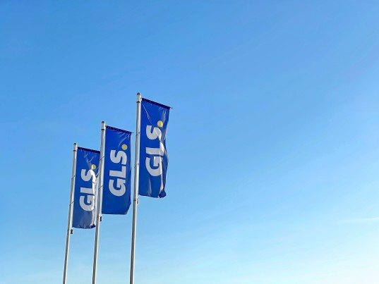 Flotte fourgons GLS France logo GLS sur camion